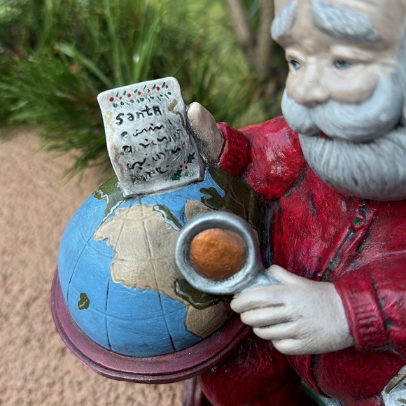 Vintage Ceramic Santa Checking His Route 1992 - Picture 8 of 16